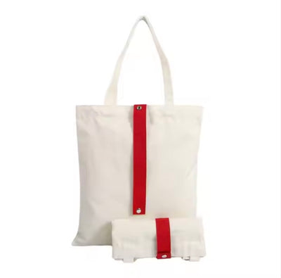 Foldable Canvas Tote Bag with Button
