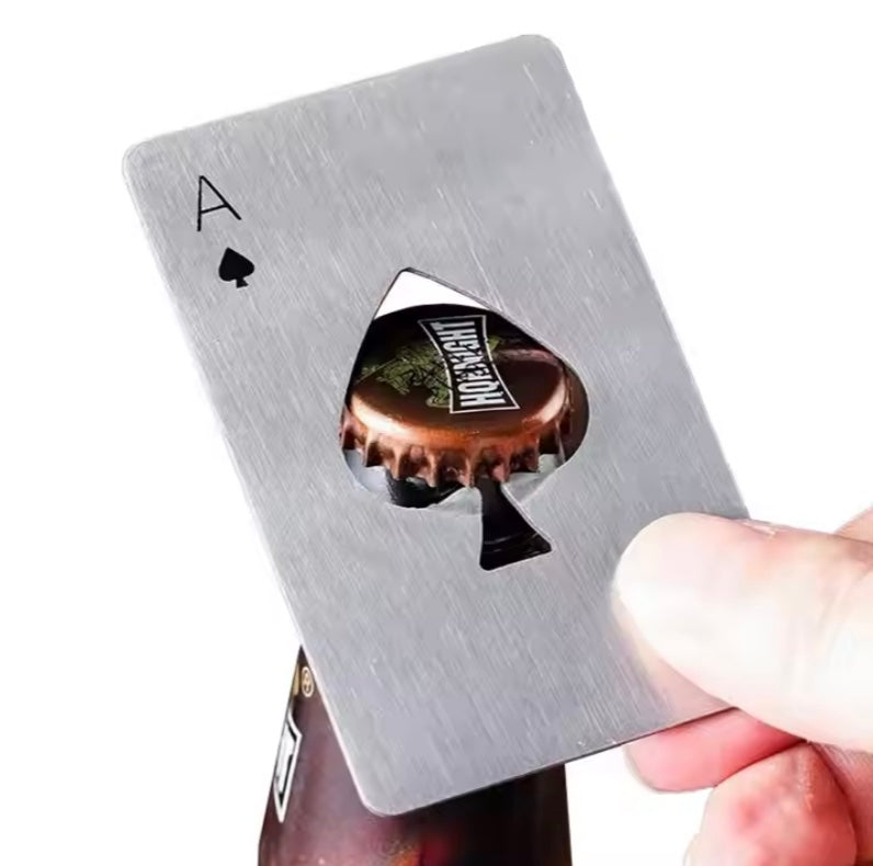 Ace Card Style Stainless Steel Bottle Opener