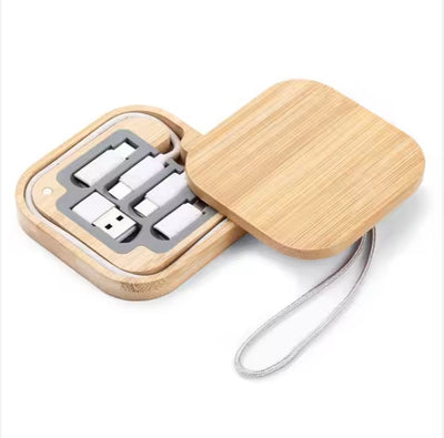 Square Bamboo Charging Cable