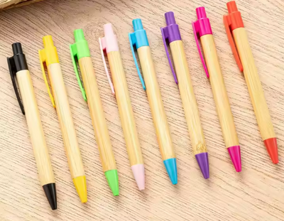 Coloured Plastic Wood Ballpoint Pen