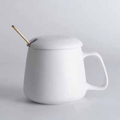 Cute Coffee Mug with Lid and Spoon
