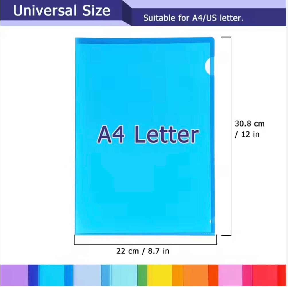 A4 Transparent L-Type Folder