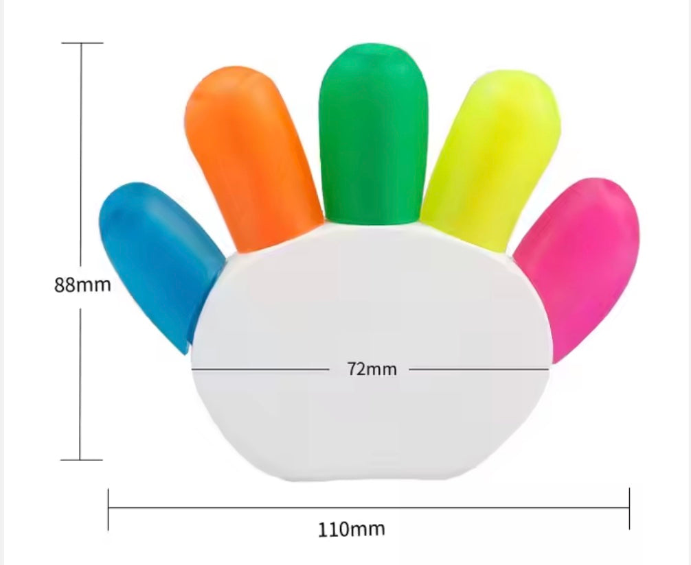 Hand Style 5-colour Promotional Highlighter