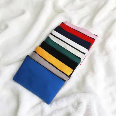 Solid Colour Canvas Pencil Case