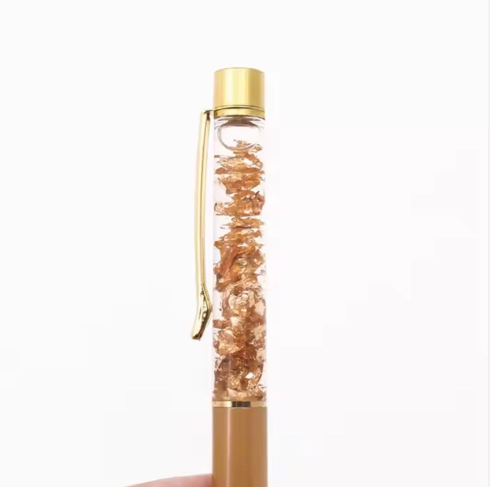Gold Foil Glitter Floating Pen