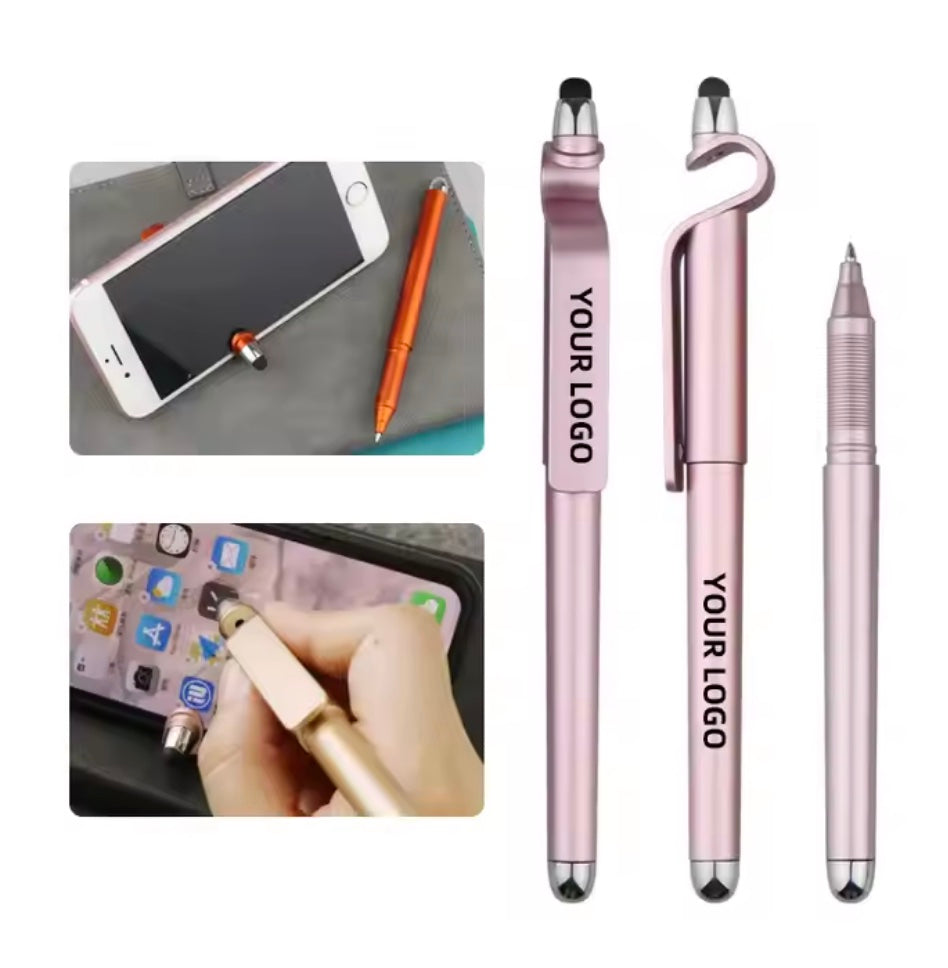 Plastic Pen with Stylus and Phone Holder