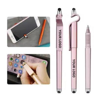 Plastic Pen with Stylus and Phone Holder