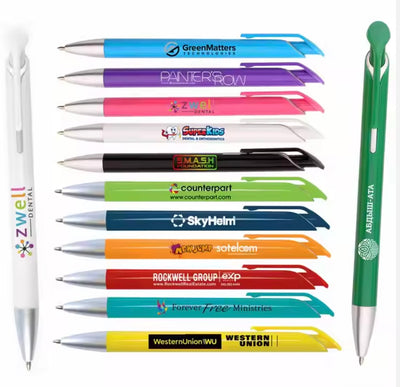 Slanted Cap Plastic Ballpoint Pen