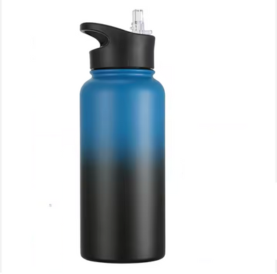 Stainless Steel Sports Flask with Straw
