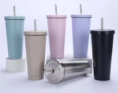Stainless Steel Tumbler with Straw