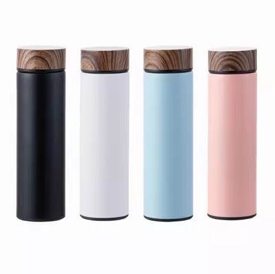 Wooden Cap Stainless Steel Flask